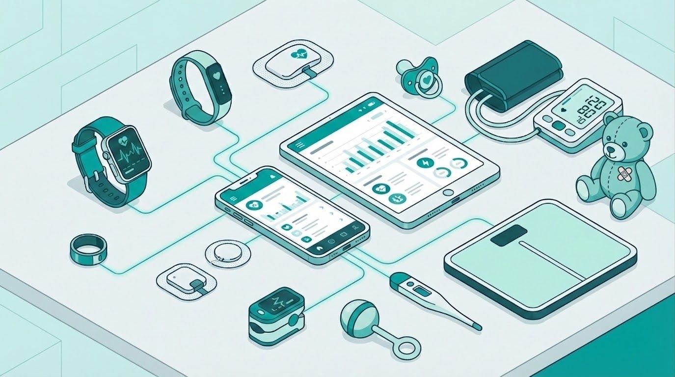 Pediatric sensors, wearables and mobile apps